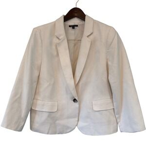 Vintage Rafaella Studio Textured Blazer White Single Button Women's Size 16